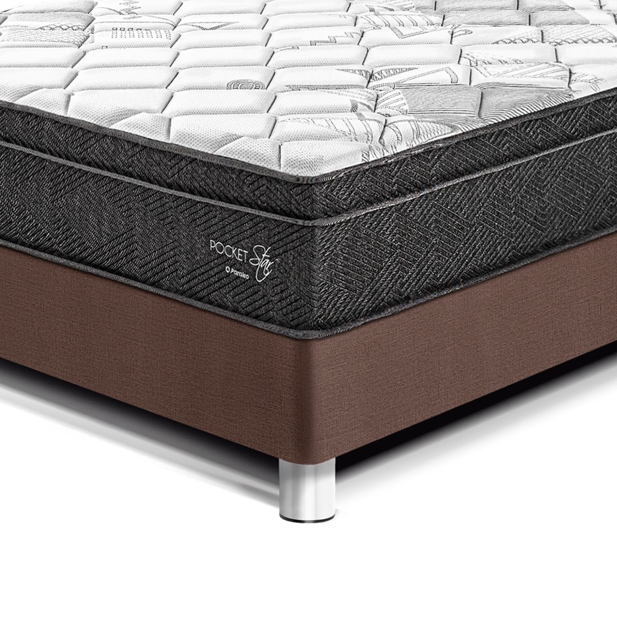 PARAISO - Cama Pocket Star Queen + 2 Almohadas + Protector