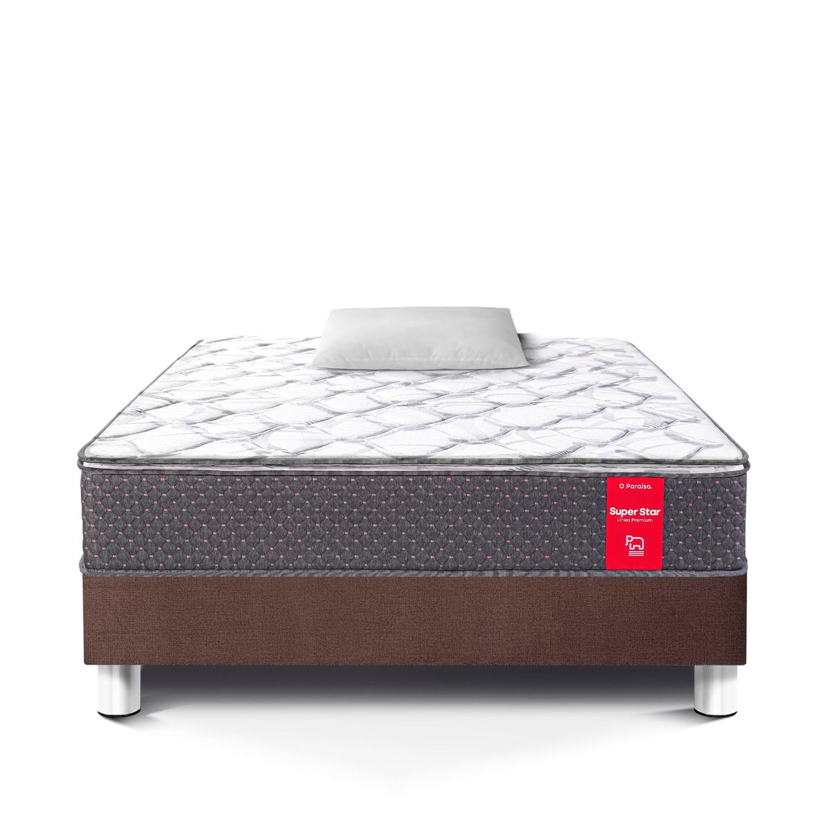 PARAISO - Cama Super Star 1.5 Plazas + Almohada + Protector