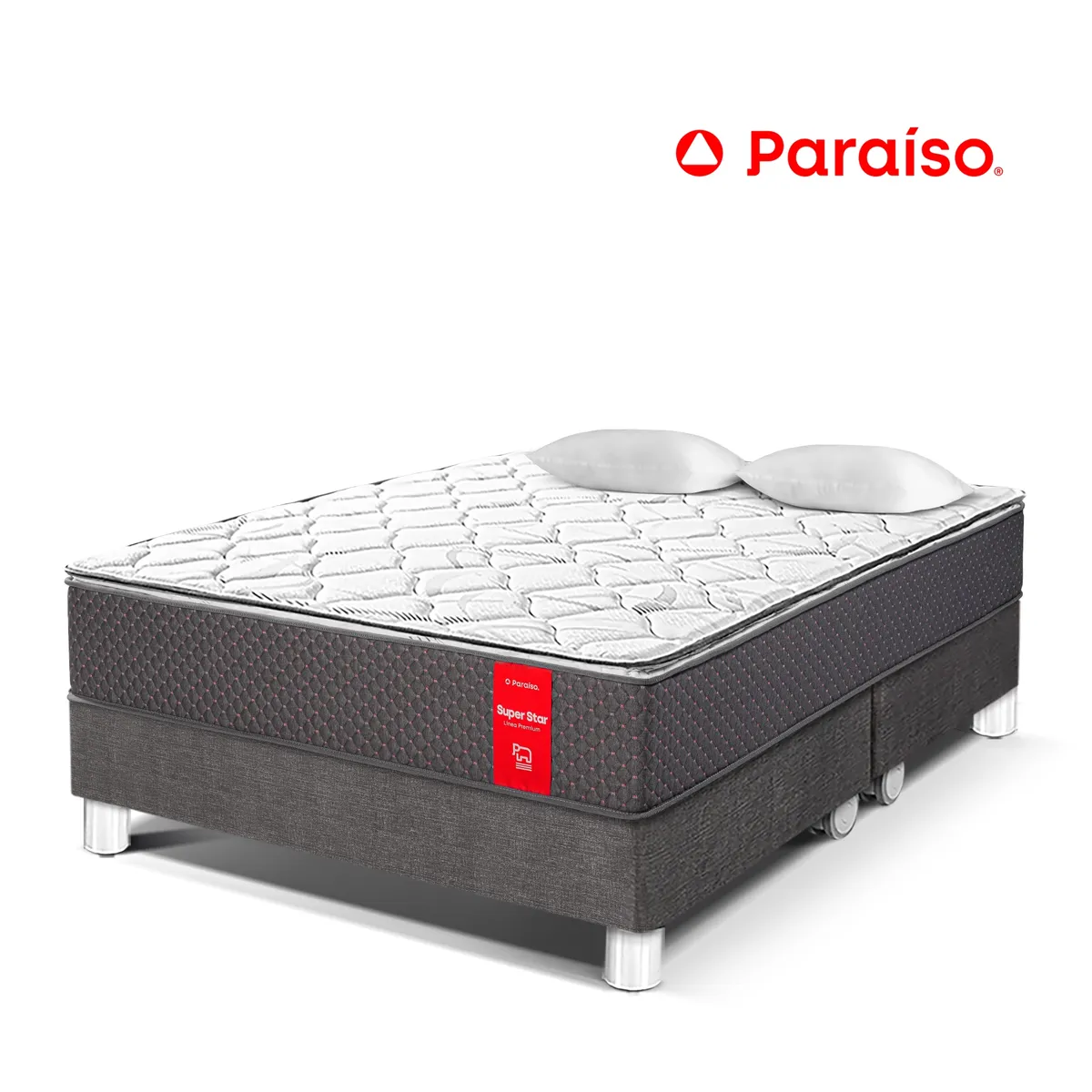 PARAISO - Cama Super Star King + 2 Almohadas + Protector