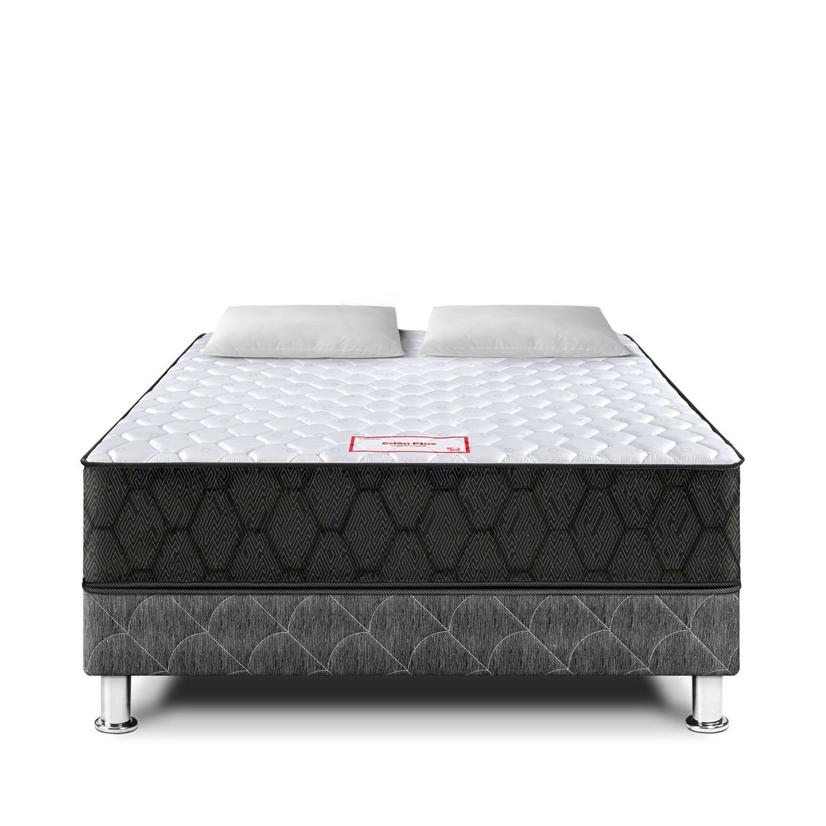 PARAISO - Cama Paraíso Edén Plus 2 Plazas Azul + Colchón + 2 Almohadas + Protector