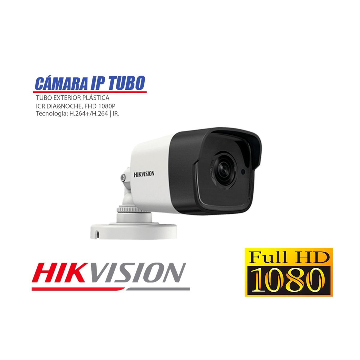 HIKVISION - Camara de Seguridad Ip Full HD 1080P Exterior Kit 6 Disco 1TB WD Purpura P2P