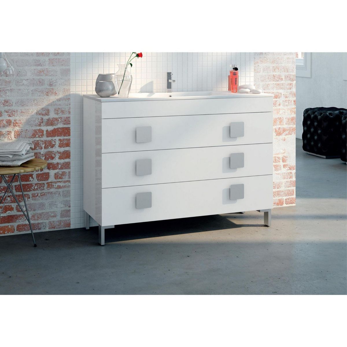 FIXSER - Patas para Muebles Lance Cromo Brillo 120 mm