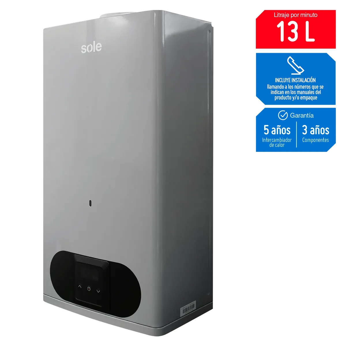 SOLE - Terma a Gas Sole GLP 13 litros Tiro Natural