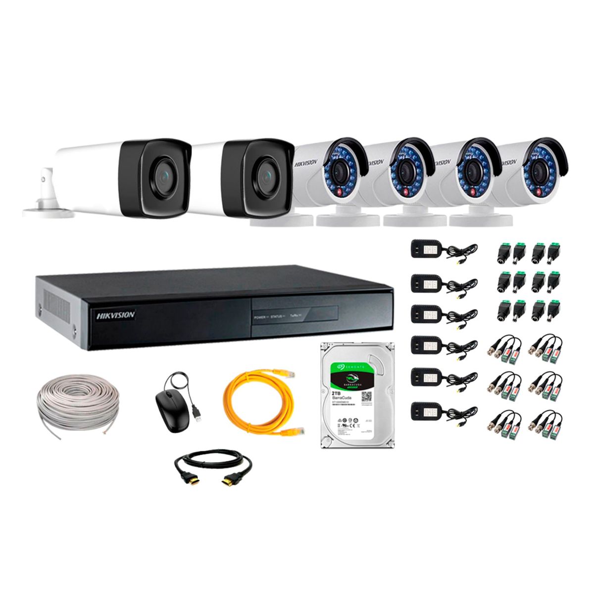 HIKVISION - Cámaras de Seguridad Exterior It3F Kit 6 Full HD 1080P + Disco 2TB WD CCTV KIT06-FHD-I2-F080