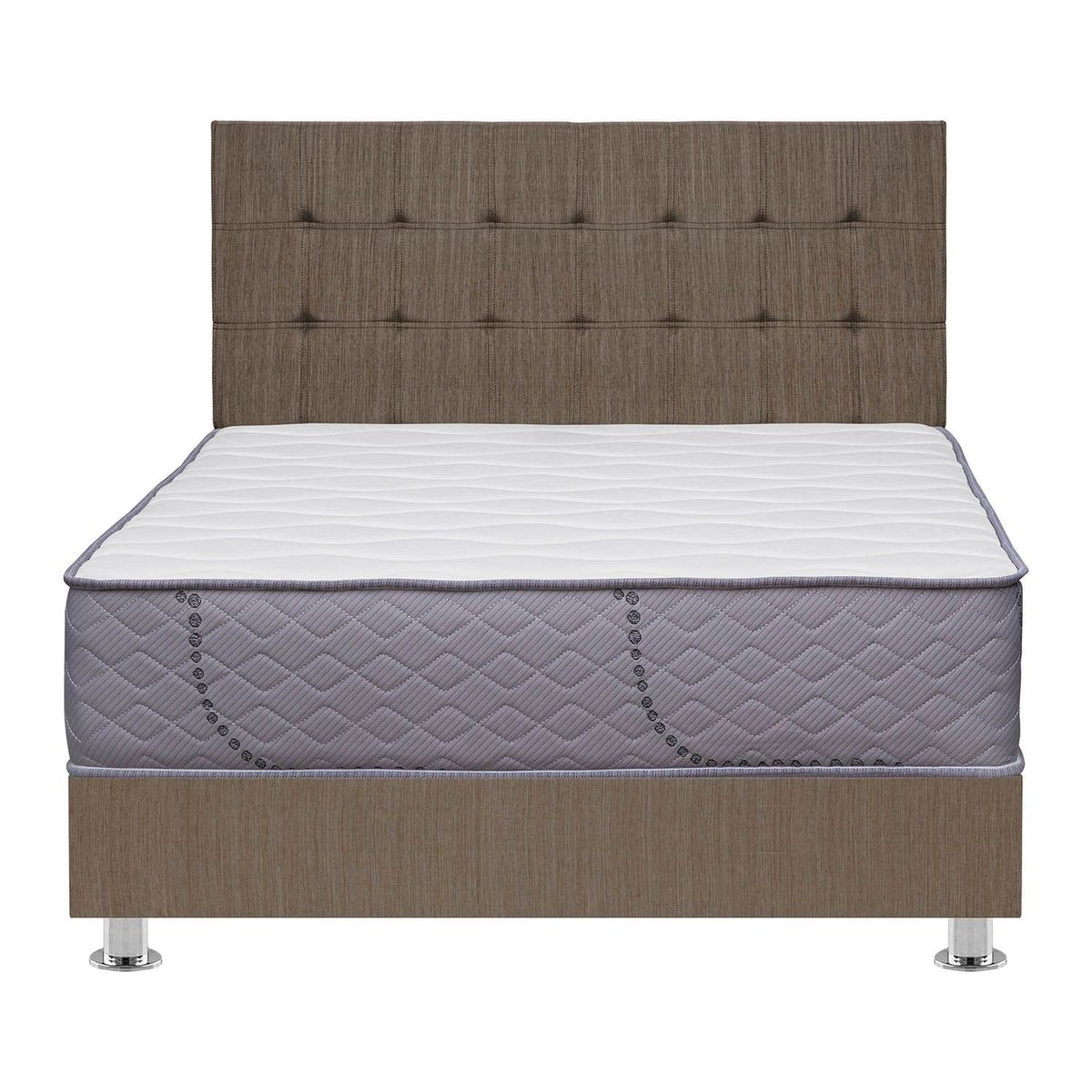 FORLI - Dormitorio Capella Forli Queen + Colchón+ Box Tarima + Cabecera + Almohada + Protector