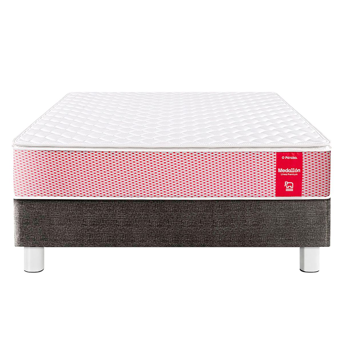 PARAISO - Cama Medallón Ergo Queen + 2 Almohadas + Protector