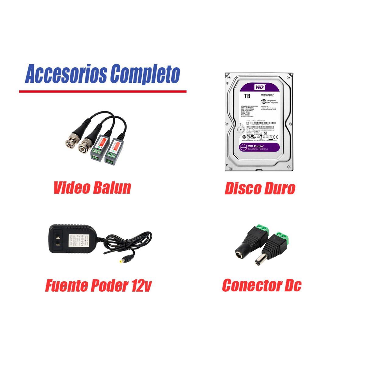 HIKVISION - Kit 10 Cámaras de Seguridad Full HD 1080P | 6 Camaras Con Audio Incorporado CCTV P2P