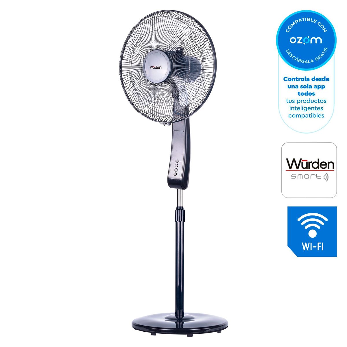 WURDEN - Ventilador de Pie Wurden de Pedestal 16" Wi-fi WSFLF24-16-H