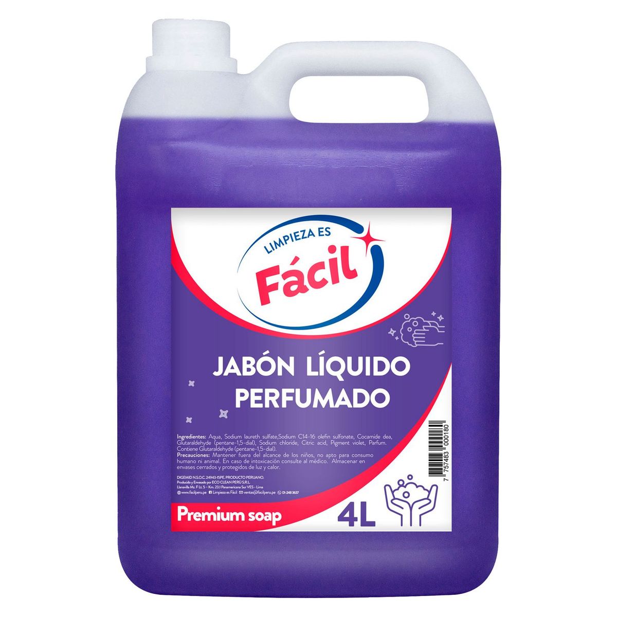 GENERICO - Jabón Líquido Perfumado Premium Fácil 4L