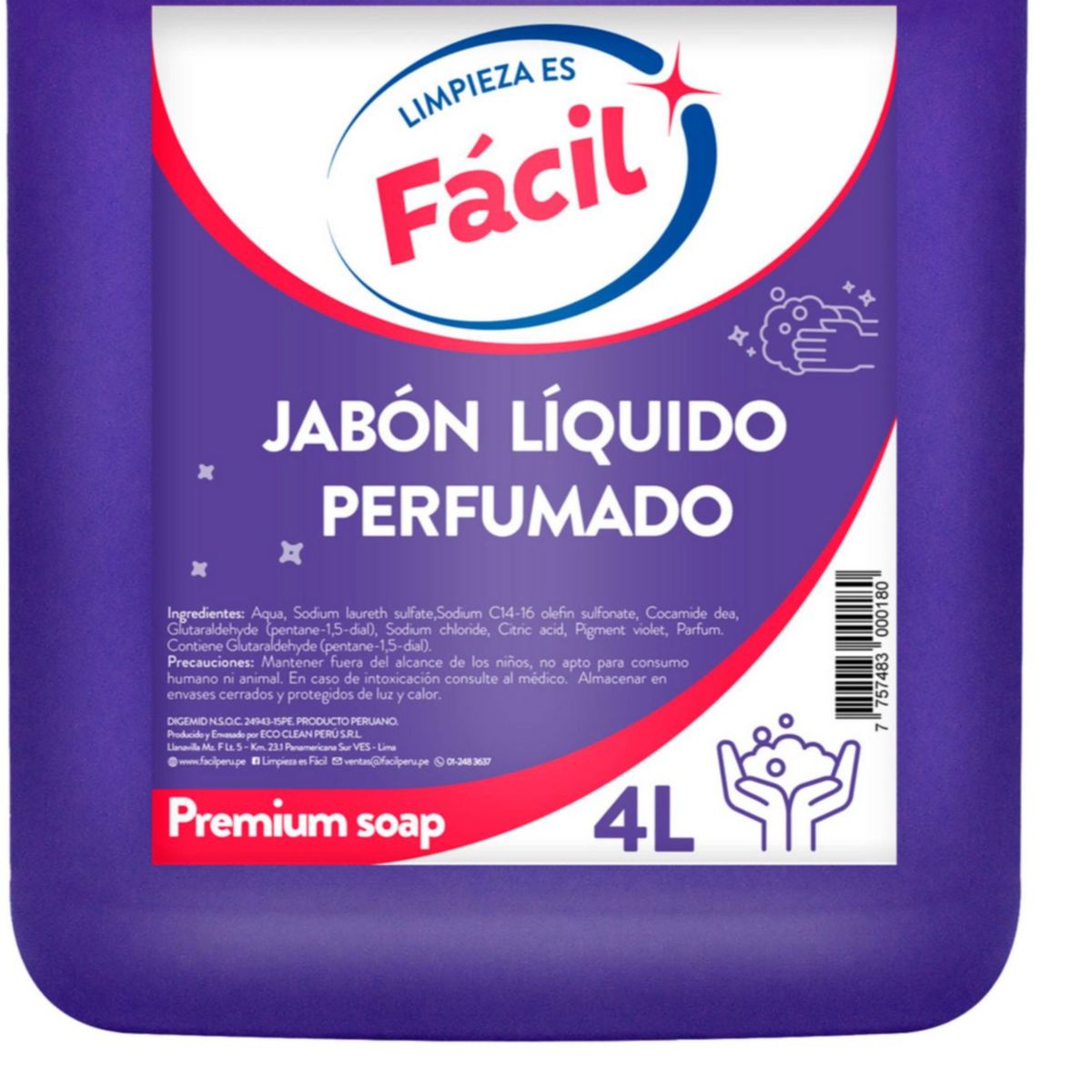 GENERICO - Jabón Líquido Perfumado Premium Fácil 4L