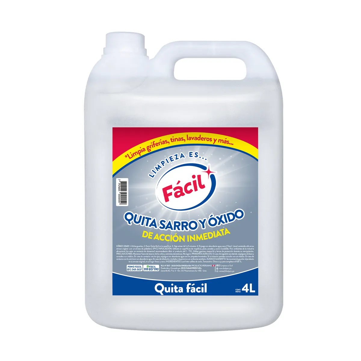 GENERICO - Quita Sarro Y Óxido Fácil X4L