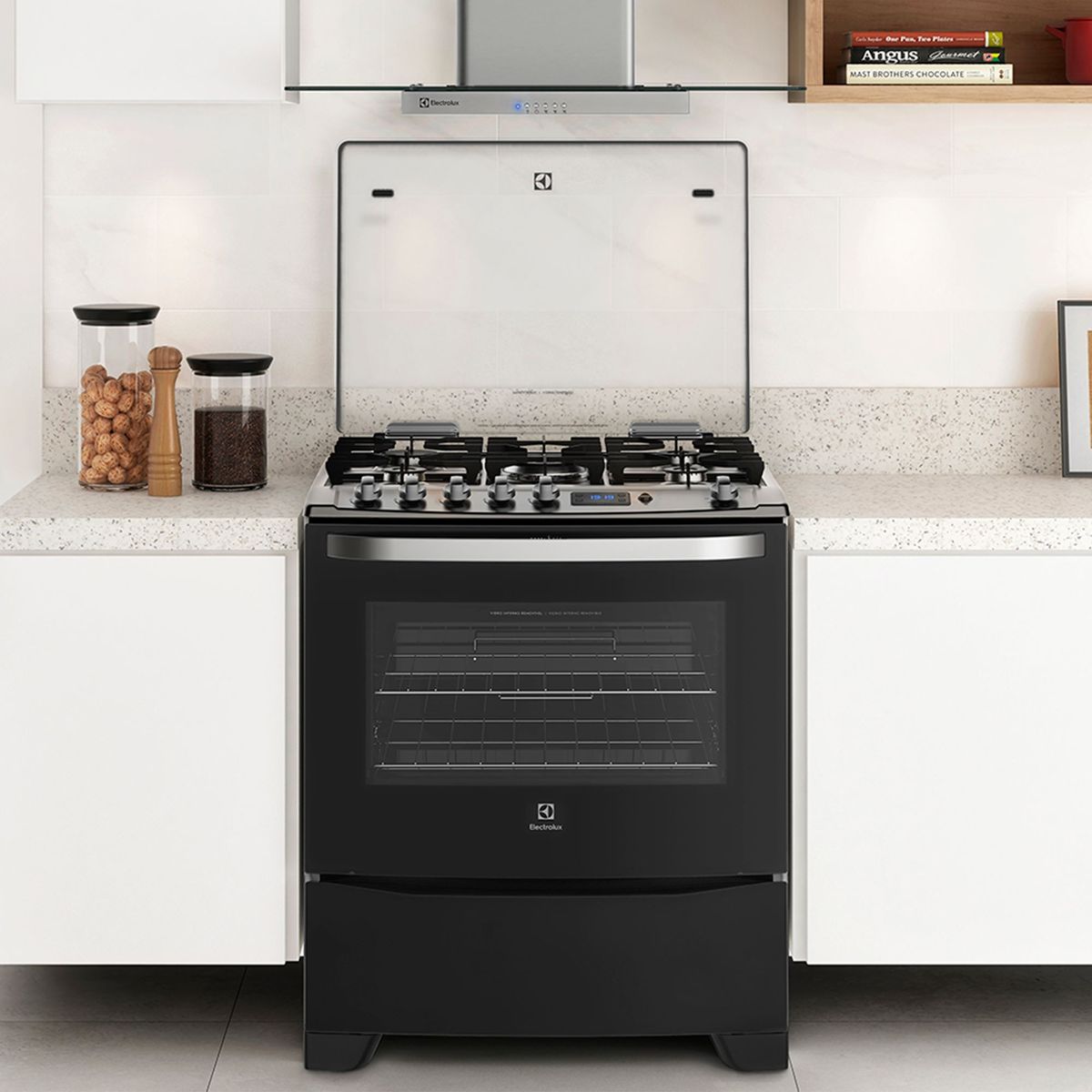 ELECTROLUX - Cocina Electrolux a Gas 5 Hornillas 76USR Negro