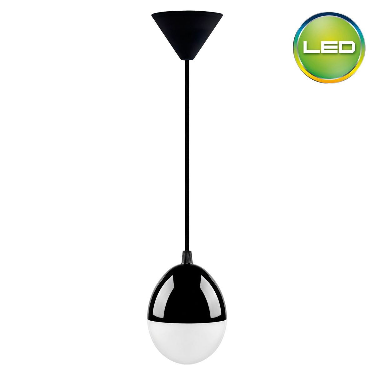 LIGHTECH - Colgante Led Oval 10W 12cm Negra Luz Intermedia