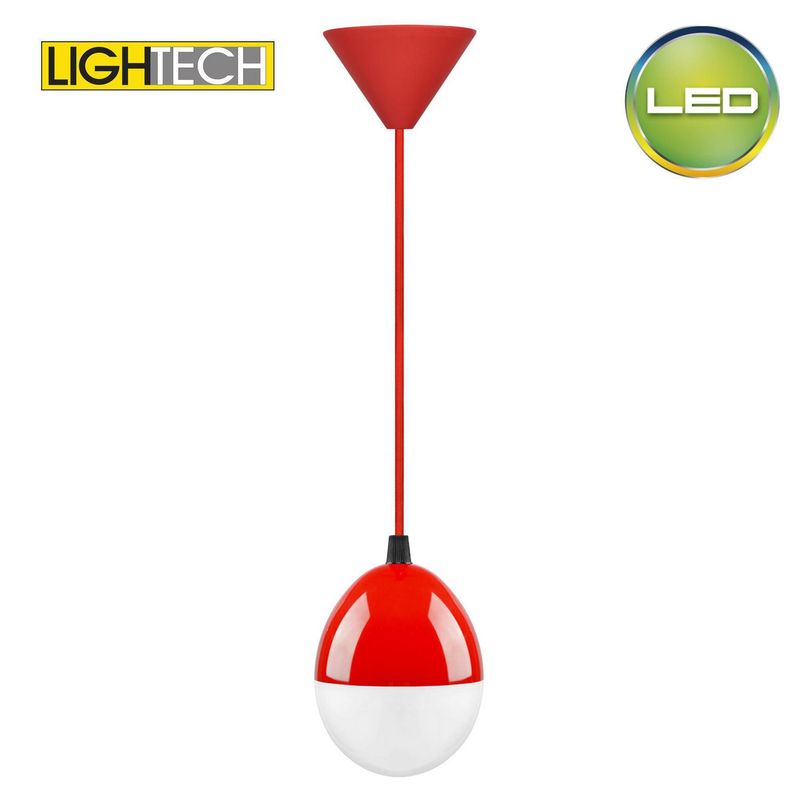 LIGHTECH - Colgante Led Oval 10W 12cm Roja Luz Intermedia
