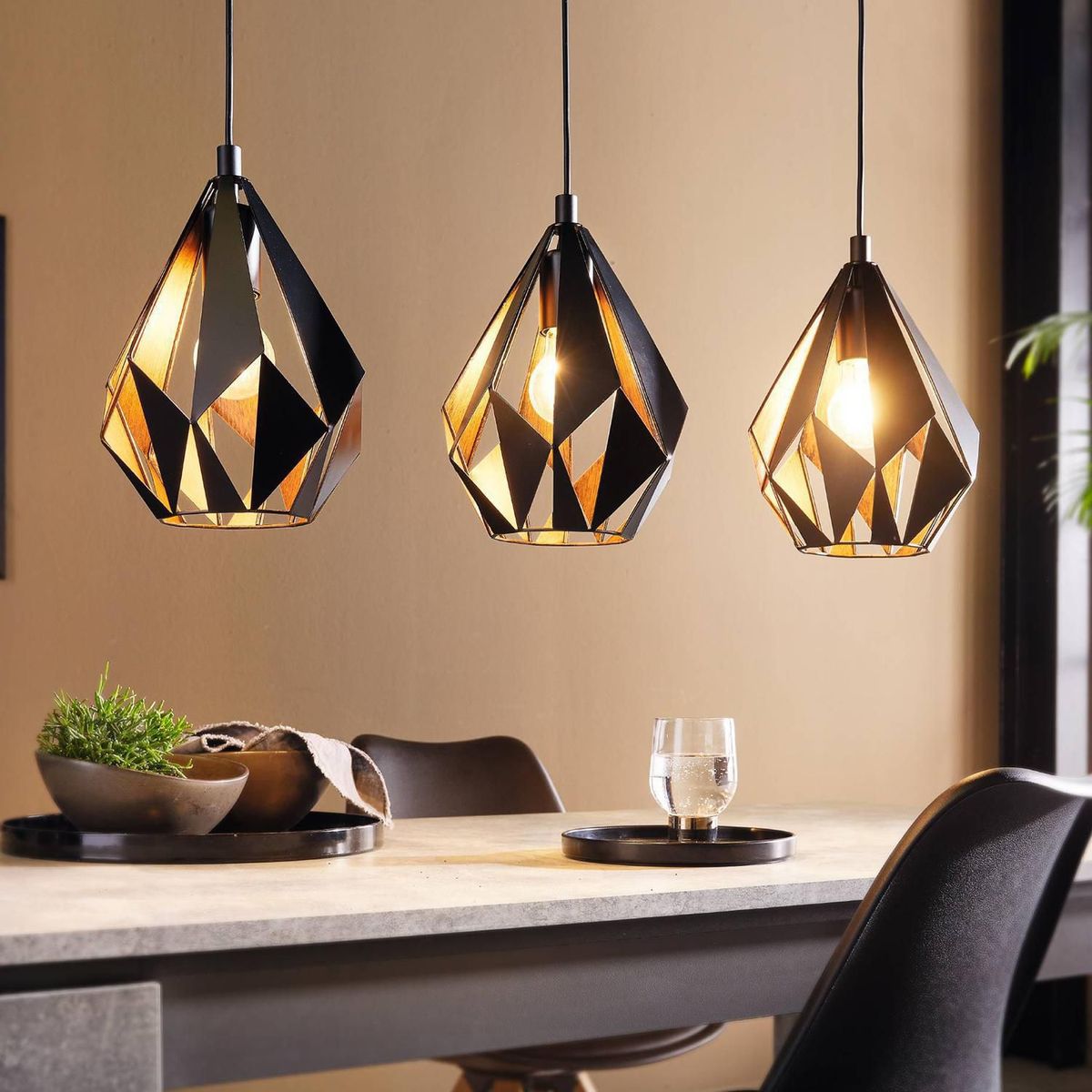 EGLO - Luminaria Colgante Eglo Carlton 1 3x60w L805 B205 H1100