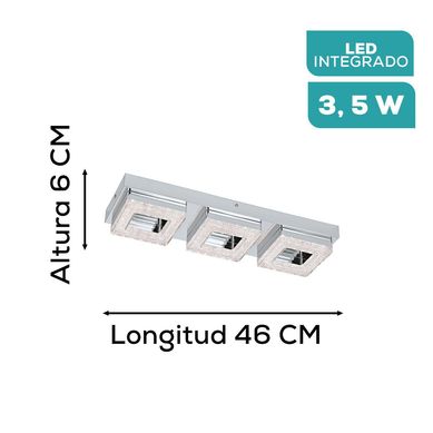 Luminaria Aplique Eglo Fradelo LED 3X4W 1200lm L460 B140 H60