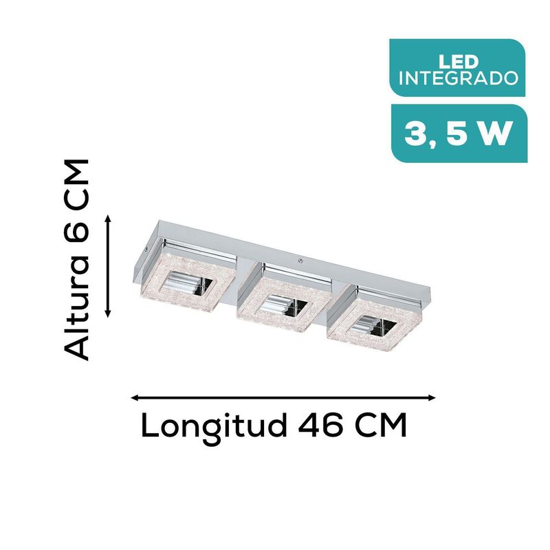 EGLO - Luminaria Aplique Eglo Fradelo LED 3X4W 1200lm L460 B140 H60