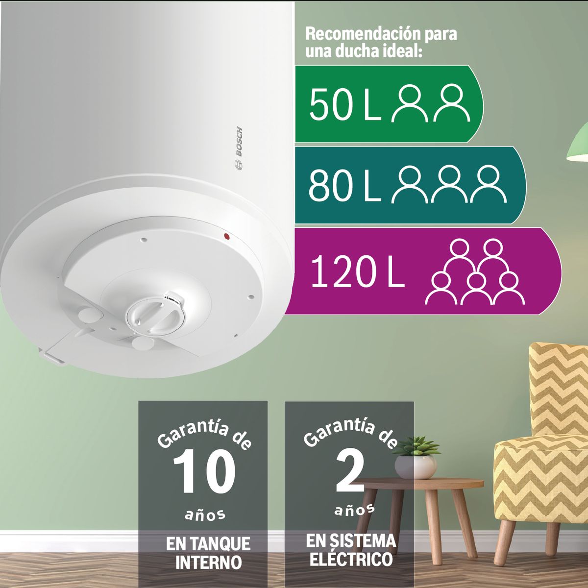 BOSCH - Terma Eléctrica Bosch Comfort 120L + Kit de Instalación