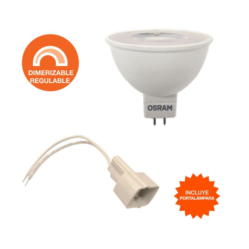 OSRAM - Foco Led Dicroico 5w Mr16 Gu5.3 Luz Fría