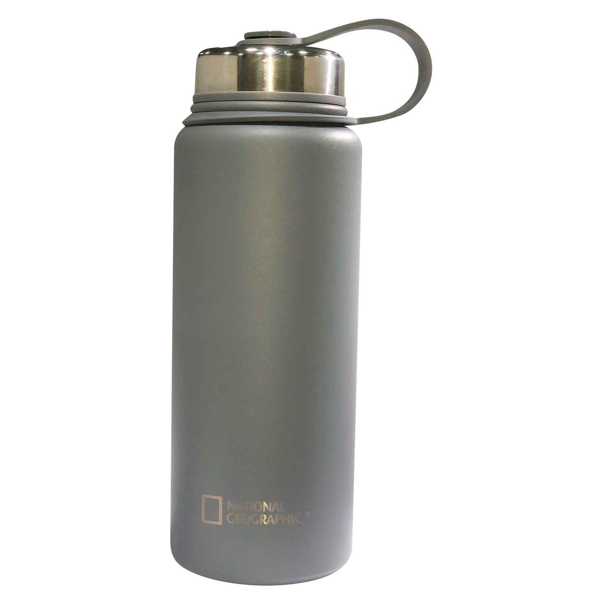 NATIONAL GEOGRAPHIC - Botella Metálica 900ml Gris