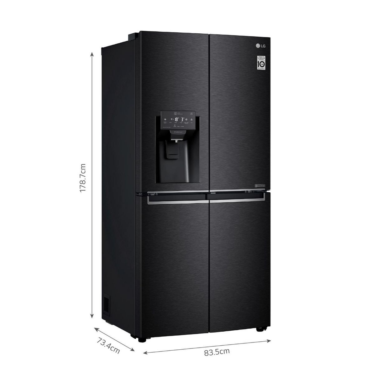 LG - Refrigeradora LG 426 Lt French Door LM57SDT Negro