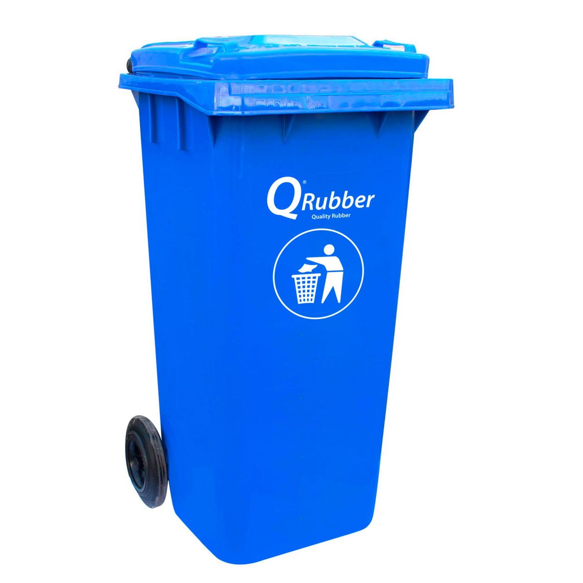 QRUBBER - Contenedor de Basura 120 Lts. Azul