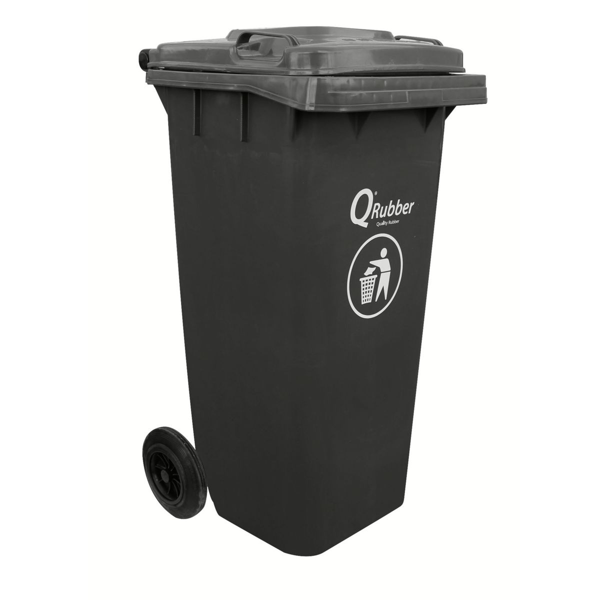 QRUBBER - Contenedor de Basura 120 Lts. Gris