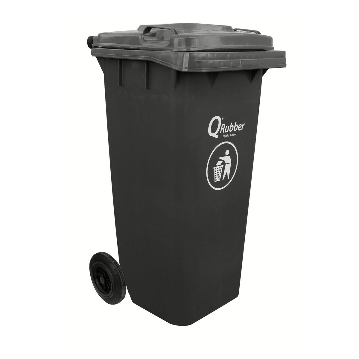 QRUBBER - Contenedor de Basura 120 Lts. Gris