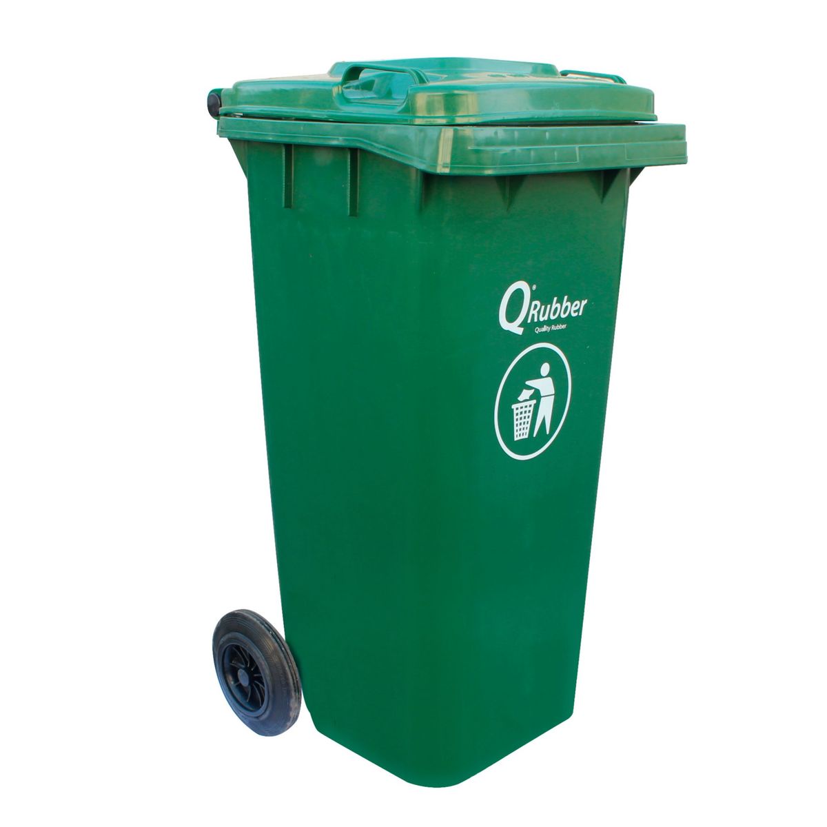 QRUBBER - Contenedor de Basura 120 Lts. Verde