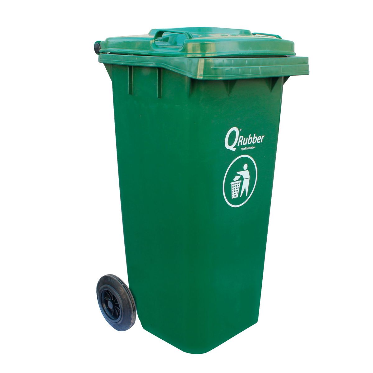 QRUBBER - Contenedor de Basura 120 Lts. Verde