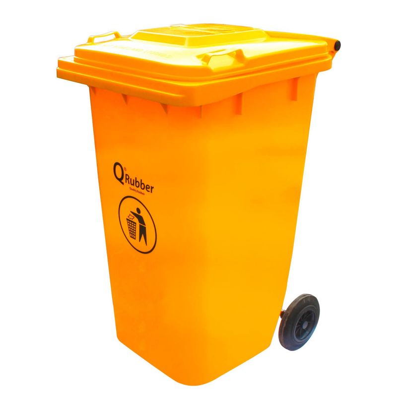 QRUBBER - Contenedor de Basura 240 Lts. Amarillo