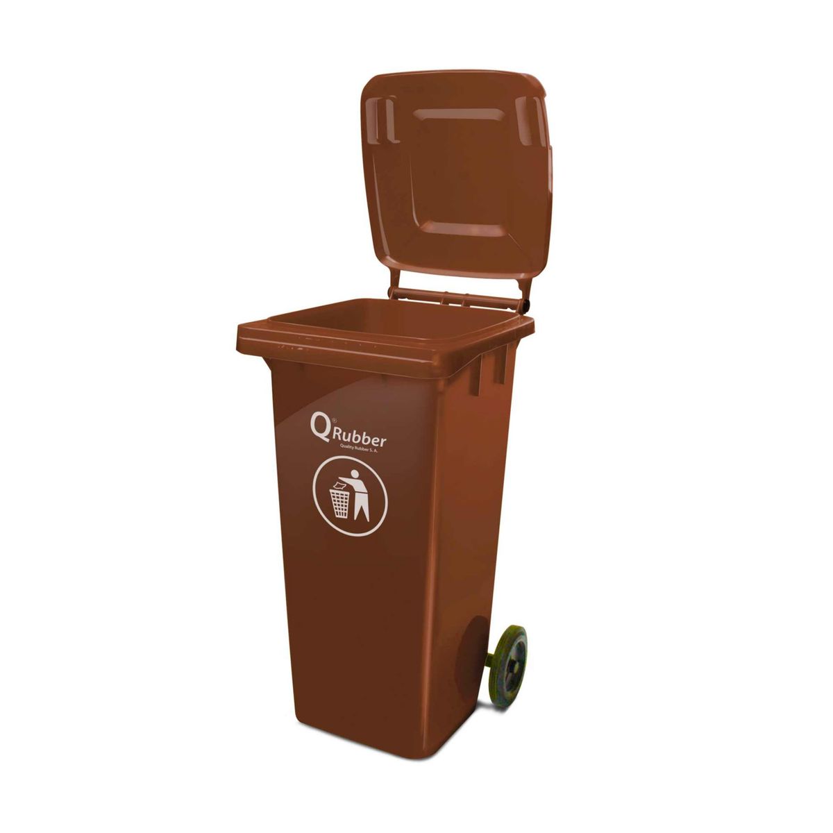 QRUBBER - Contenedor de Basura 240 Lts. Café