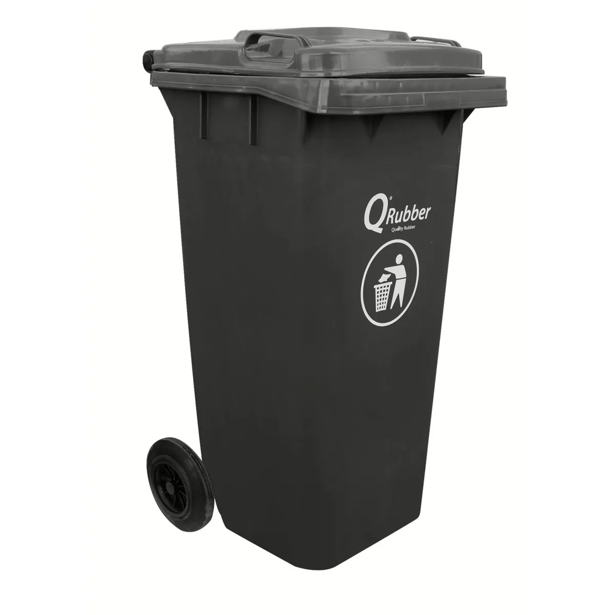 QRUBBER - Contenedor de Basura 240 Lts. Gris