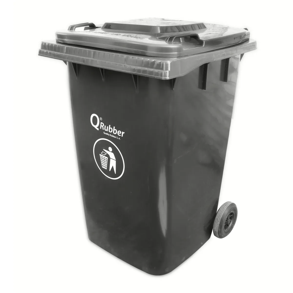 QRUBBER - Contenedor de Basura 360 Lts. Gris