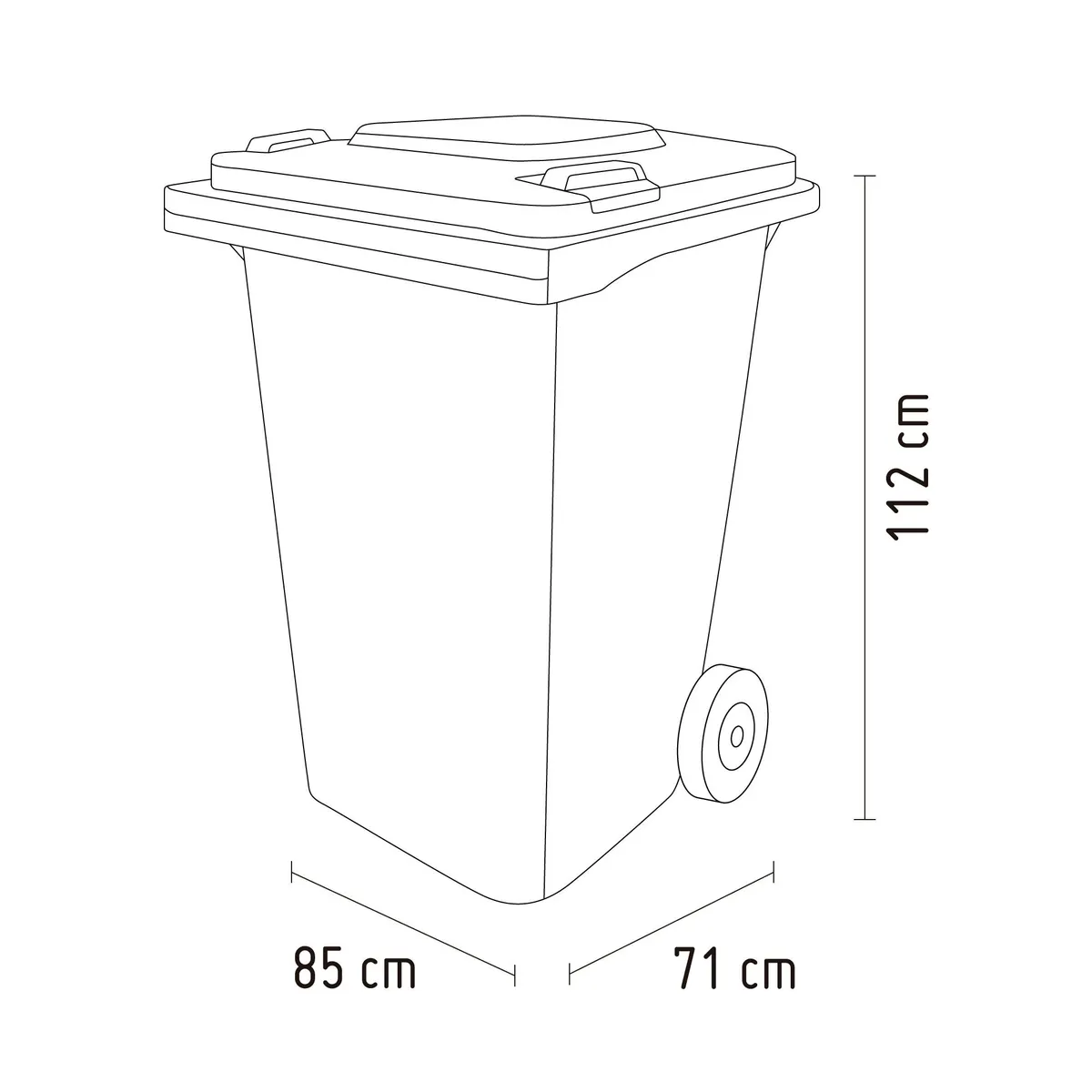 QRUBBER - Contenedor de Basura 360 Lts. Gris