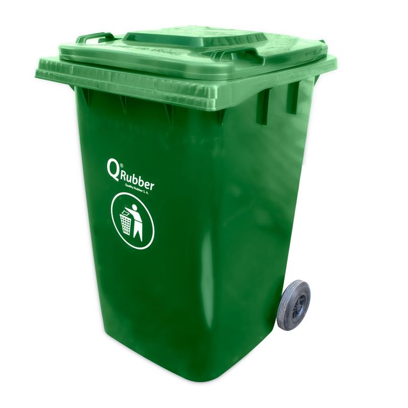 QRUBBER - Contenedor de Basura 360 Lts. Verde