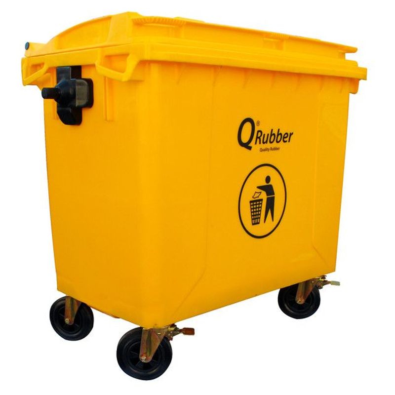 QRUBBER - Contenedor de Basura 660 Lts. Amarillo