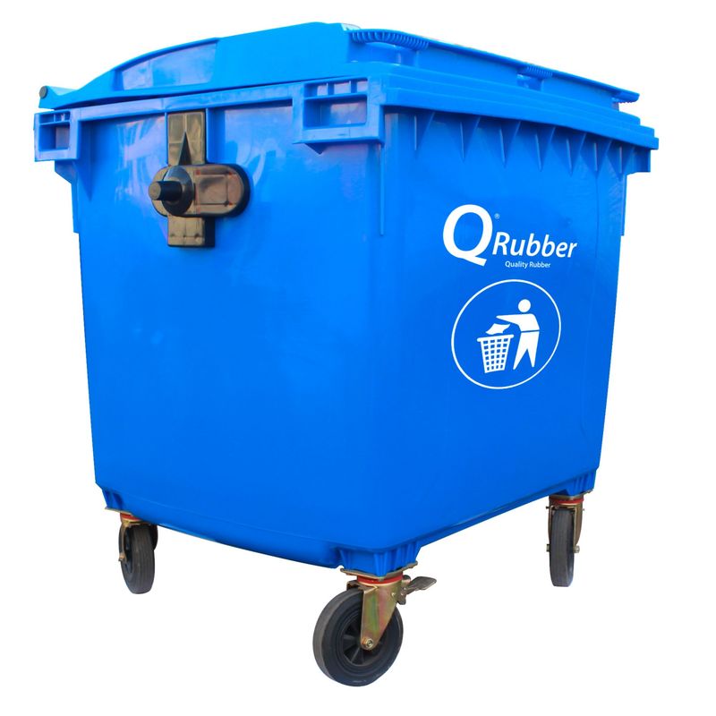 QRUBBER - Contenedor de Basura 660 Lts. Azul