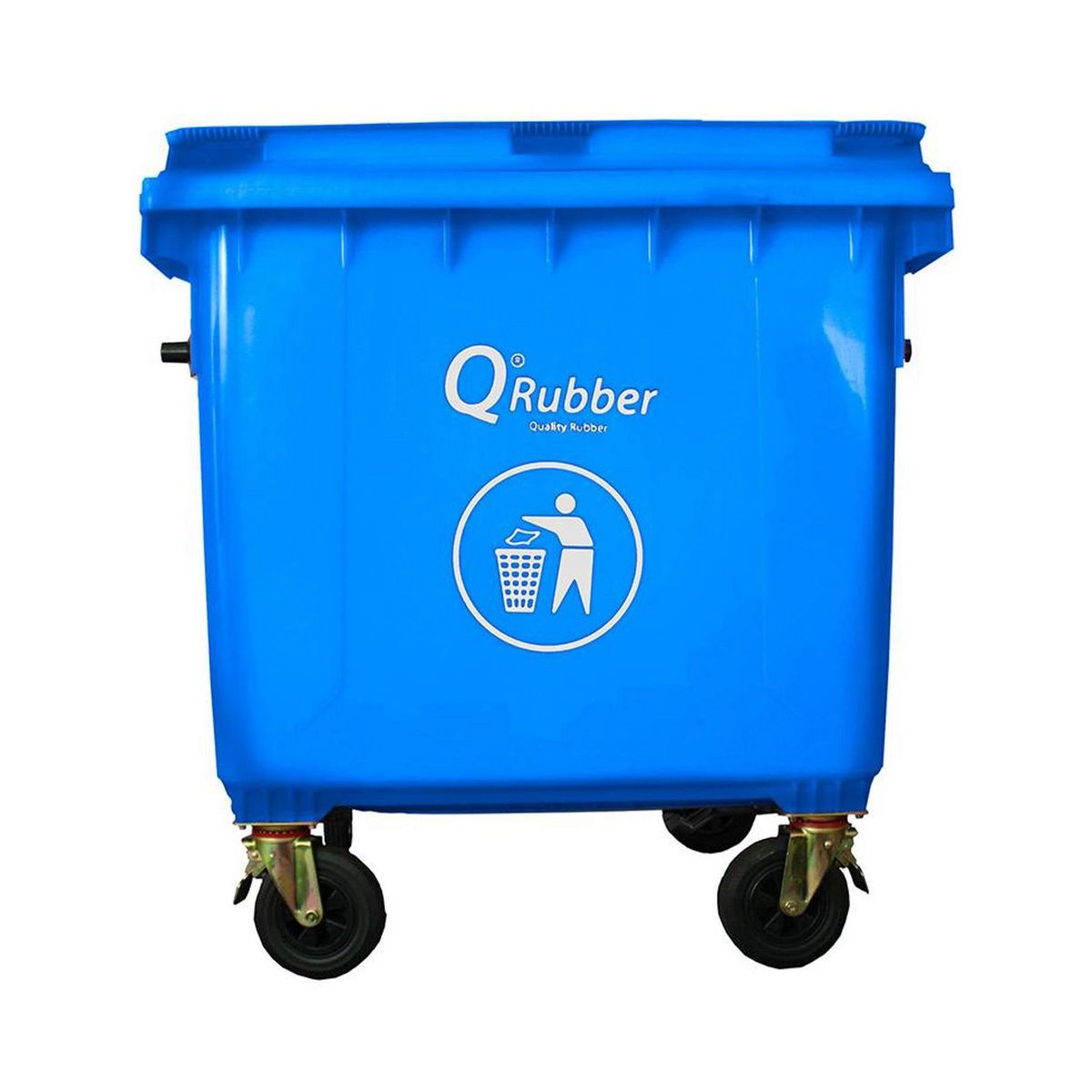 QRUBBER - Contenedor de Basura 660 Lts. Azul