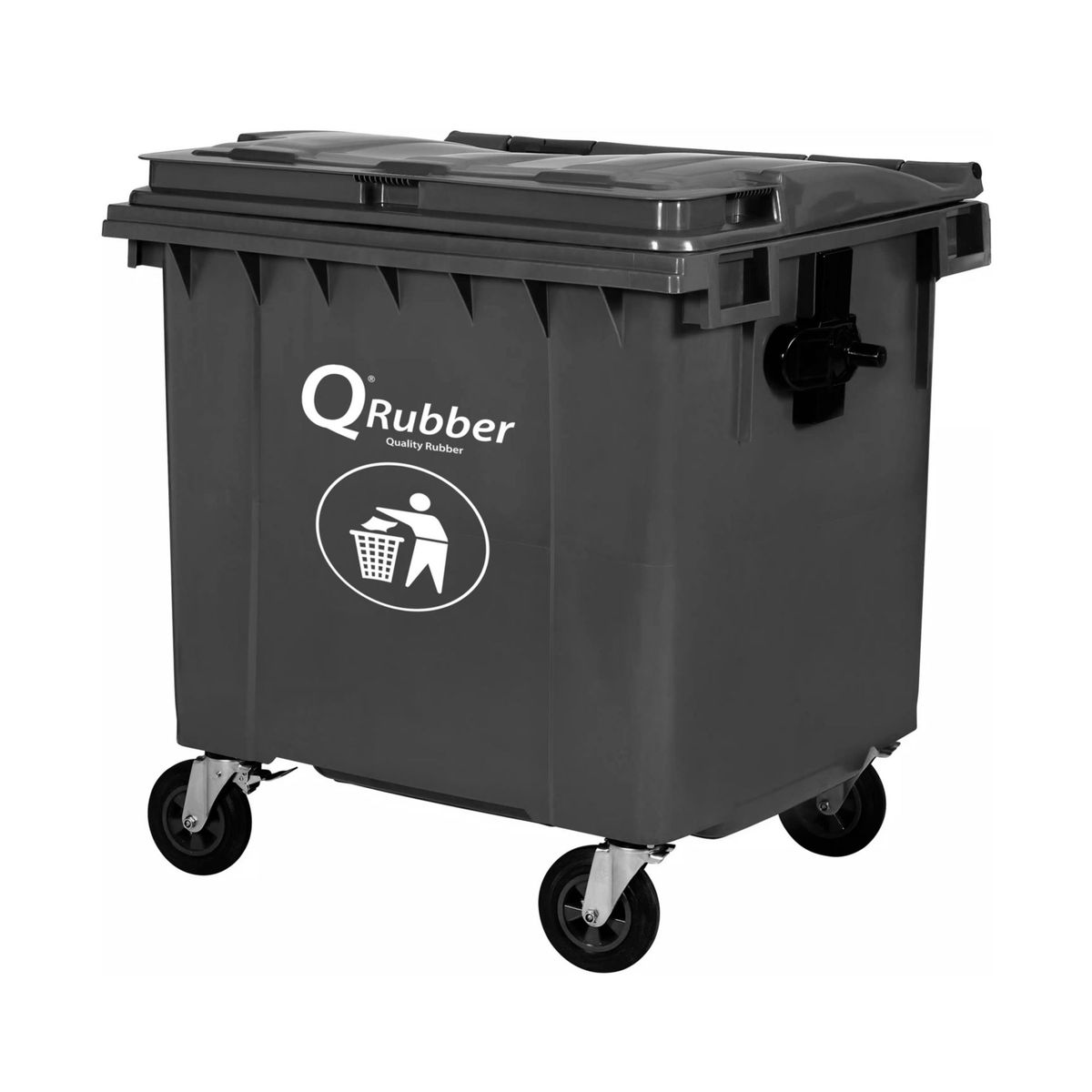 QRUBBER - Contenedor de Basura 660 Lts. Gris