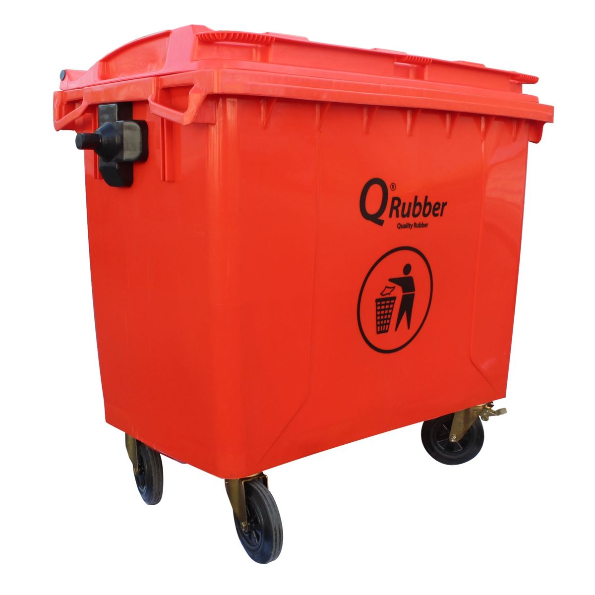 QRUBBER - Contenedor de Basura 660 Lts. Rojo