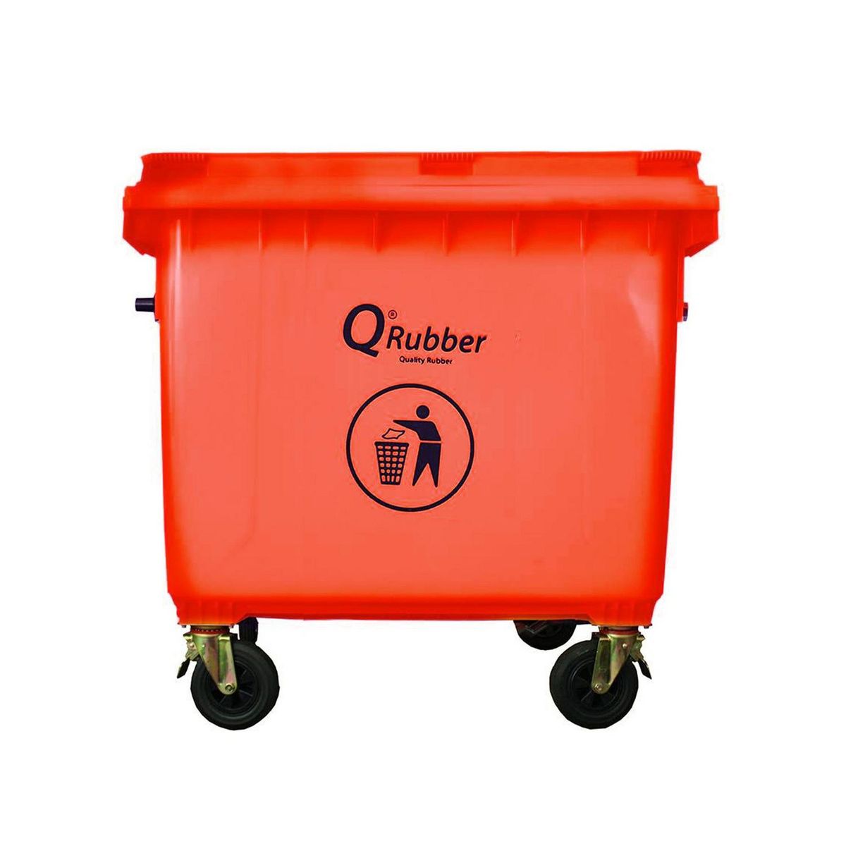 QRUBBER - Contenedor de Basura 660 Lts. Rojo