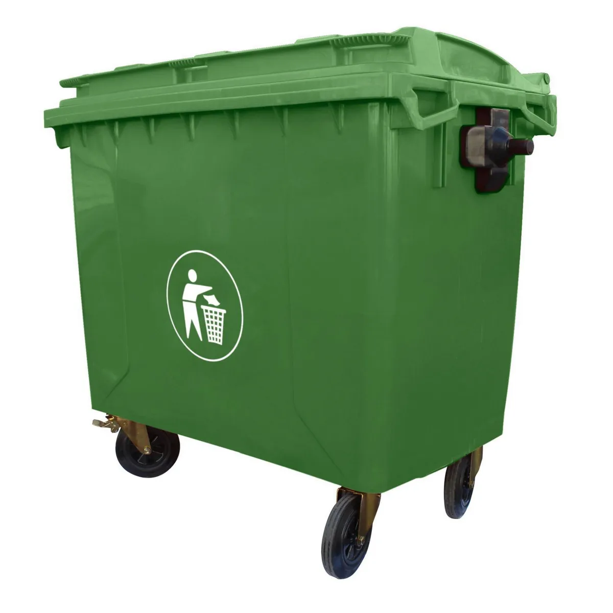 QRUBBER - Contenedor de Basura 660 Lts. Verde