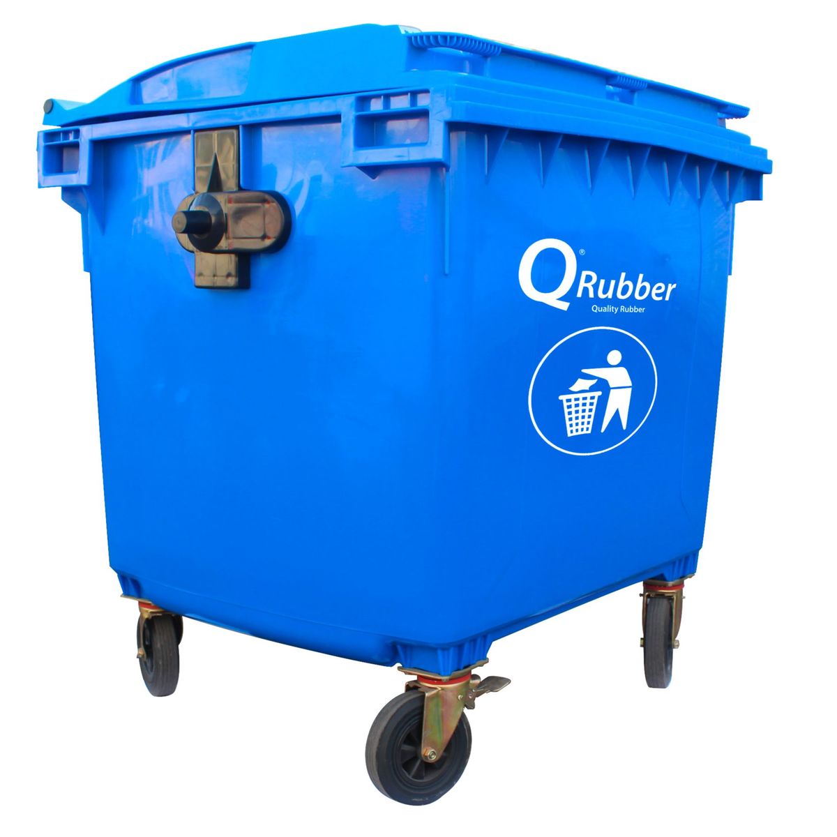QRUBBER - Contenedor de Basura 1100 Lts. Azul