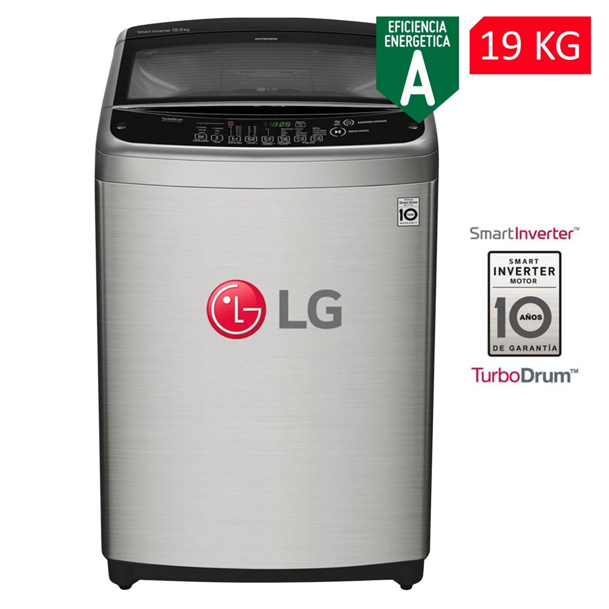 LG - Lavadora LG 19 Kg WT19VSB Plata Inox