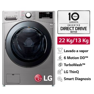 Lavaseca LG 22/13 Kg WD22VV2S6 Plata