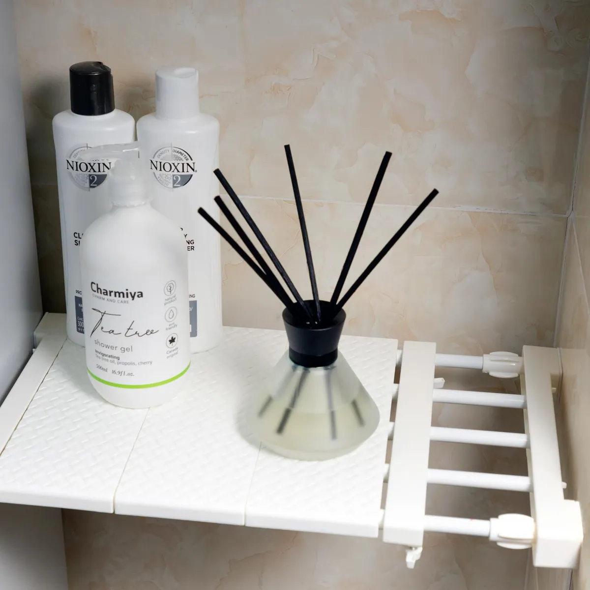 JUST HOME COLLECTION - Repisa Plástico Extendible 24x30x3cm Blanco