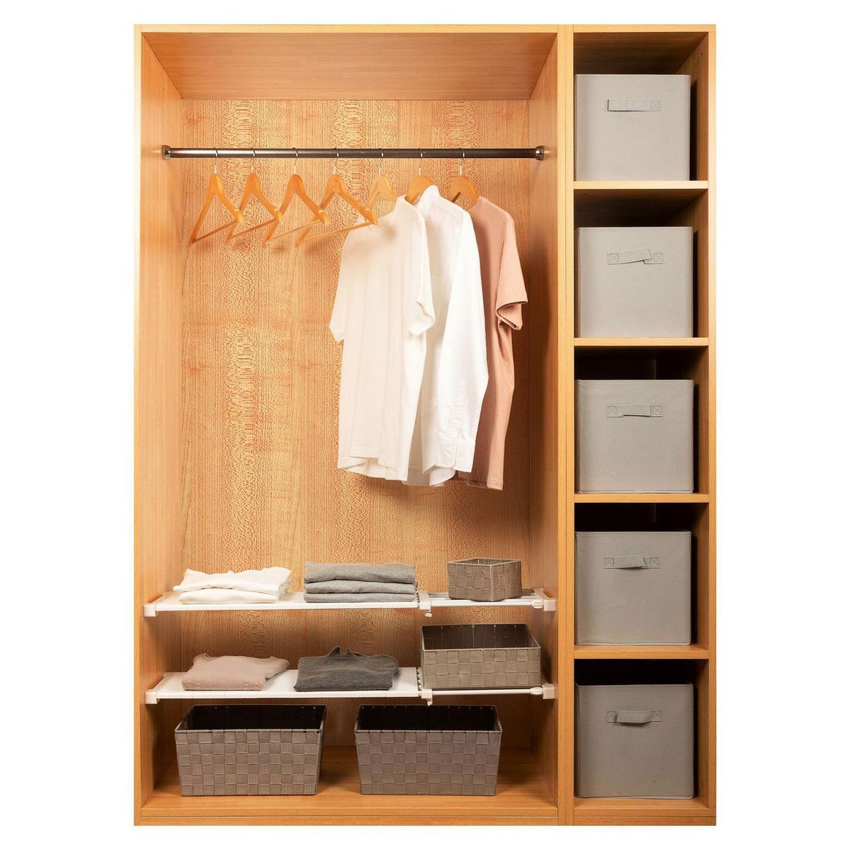 JUST HOME COLLECTION - Repisa Flotante Plástica Extendible 38x24x24cm Blanco