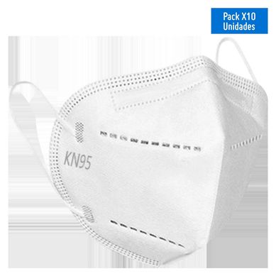 Mascarilla KN95 Blanco con Elstico x 10 unid.