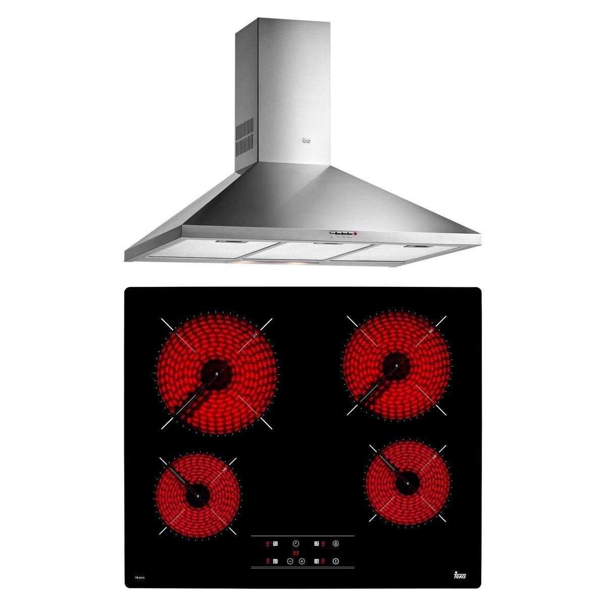 TEKA - Combo Teka Cocina Empotrable 4 Quemadores TB-6415 + Campana 90cm DBB-90